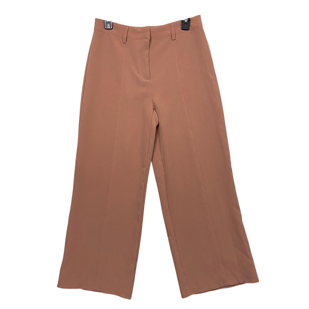 Avec Les Filles Women's Pink Wide Leg Cropped Trouser Pants Size 4